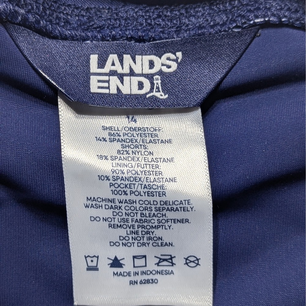 Lands End Polka Dot Swim Skirt Skort Modest Bathing Suit Bottom Y2K - Picture 2 of 6